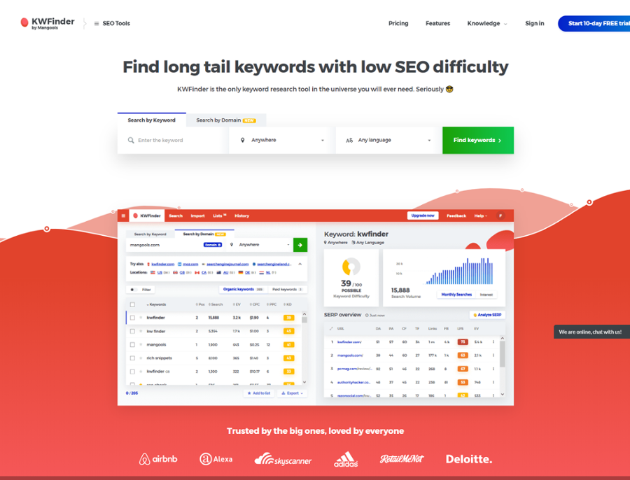 KWFinder  Keyword Research and Analysis Tool