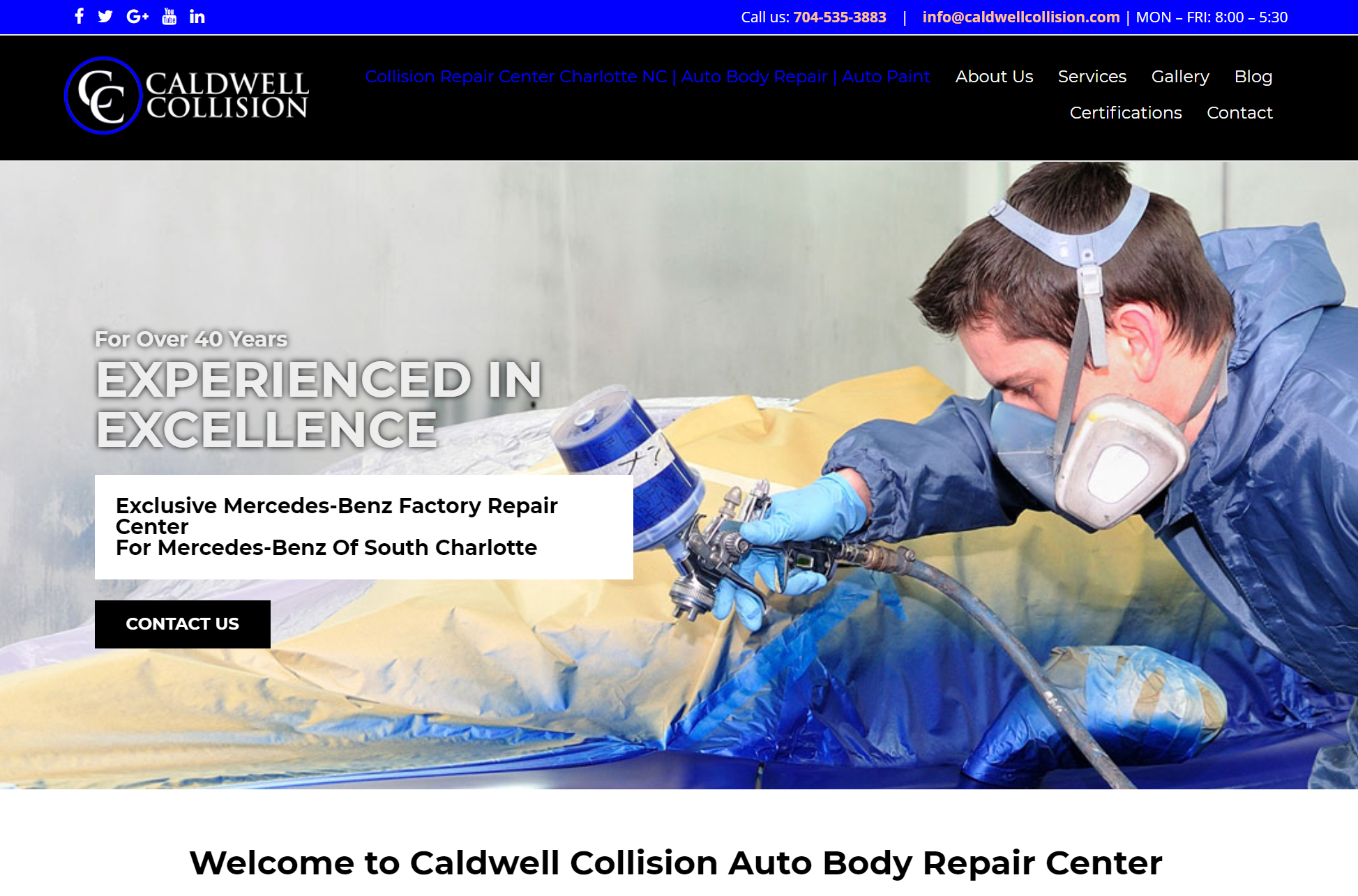 caldwell collision website